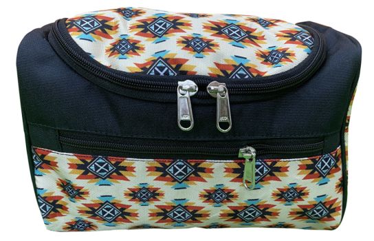 Showman Aztec Hanging Toiletry Bag - Cream, Yellow, Blue, and Red